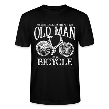 Fahrrad Ruhestand Rentner - Stanley/Stella Unisex Bio-T-Shirt CRAFTER - Schwarz - Vorne - Alina (178cm) & Michal (187cm)