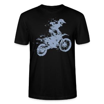 MOTOCROSS - Stanley/Stella Unisex Bio-T-Shirt CRAFTER - Schwarz - Vorne - Alina (178cm) & Michal (187cm)