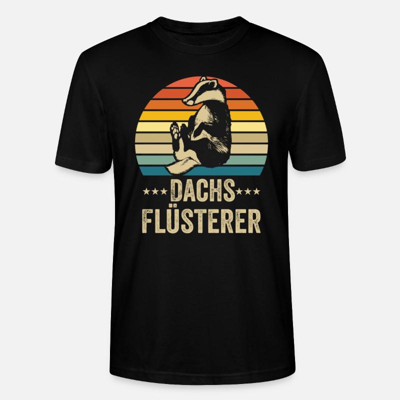 Dachs Flüsterer Retro Geschenk - Stanley/Stella Unisex Bio-T-Shirt CRAFTER - Schwarz