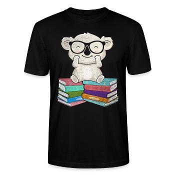 Koala Bücher - Stanley/Stella Unisex Bio-T-Shirt CRAFTER - Schwarz - Vorne - Alina (178cm) & Michal (187cm)
