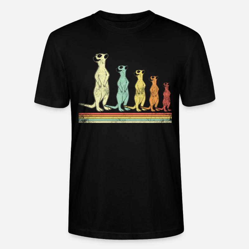 Retro Erdmännchen - Stanley/Stella Unisex Bio-T-Shirt CRAFTER - Schwarz