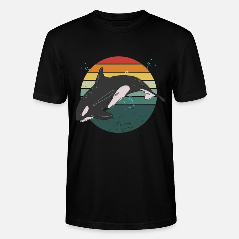 Retro Orca - Stanley/Stella Unisex Bio-T-Shirt CRAFTER - Schwarz