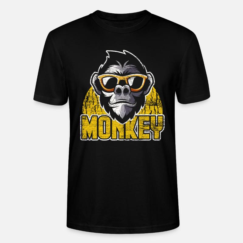 Affe Evolution Tiere - Stanley/Stella Unisex Bio-T-Shirt CRAFTER - Schwarz