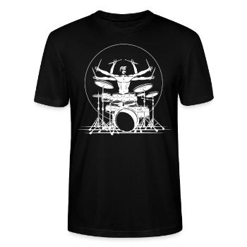 Batteur batteur - T-shirt bio CRAFTER Stanley Stella Unisexe - noir - Devant - Alina (178cm) & Michal (187cm)
