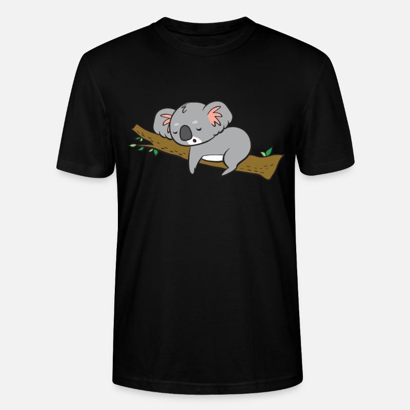 Koala - schläft auf Ast - Stanley/Stella Unisex Bio-T-Shirt CRAFTER - Schwarz
