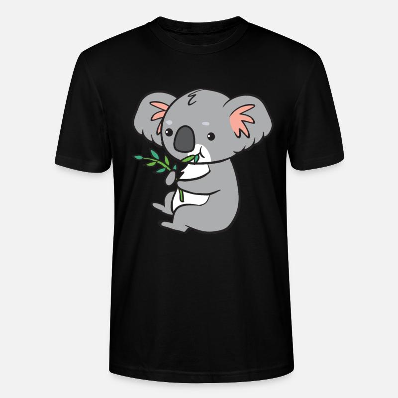 Koala - eats eucalyptus - Stanley/Stella CRAFTER Unisex Organic T-Shirt - black