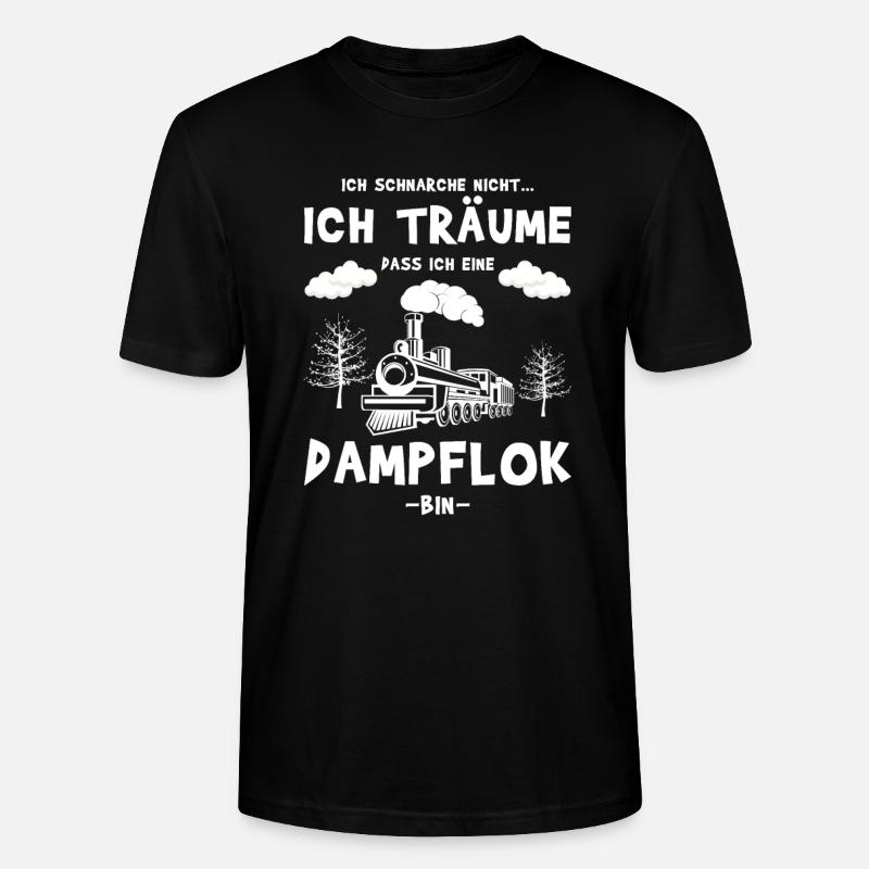 Ich schnarche nicht - Dampflok - Stanley/Stella Unisex Bio-T-Shirt CRAFTER - Schwarz