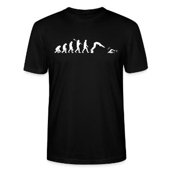 Schwimmer Evolution - Stanley/Stella Unisex Bio-T-Shirt CRAFTER - Schwarz - Vorne - Alina (178cm) & Michal (187cm)