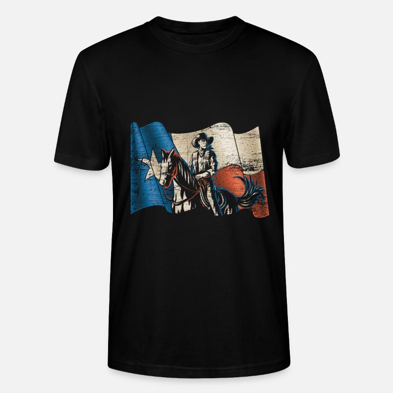 Texas Cowboy - Stanley/Stella Unisex Bio-T-Shirt CRAFTER - Schwarz