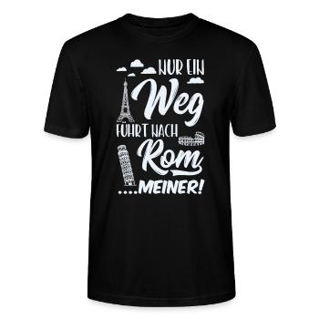 Der Weg nach Rom - Stanley/Stella Unisex Bio-T-Shirt CRAFTER - Schwarz - Vorne - Alina (178cm) & Michal (187cm)