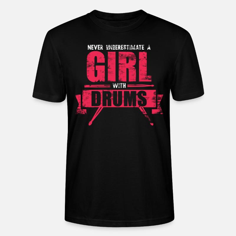 Schlagzeug Mädchen Geschenkidee - Stanley/Stella Unisex Bio-T-Shirt CRAFTER - Schwarz