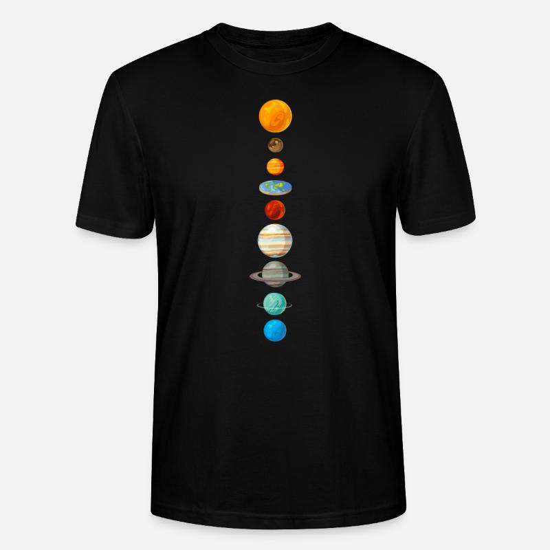 Flat Earth Sonnensystem Geschenk - Stanley/Stella Unisex Bio-T-Shirt CRAFTER - Schwarz