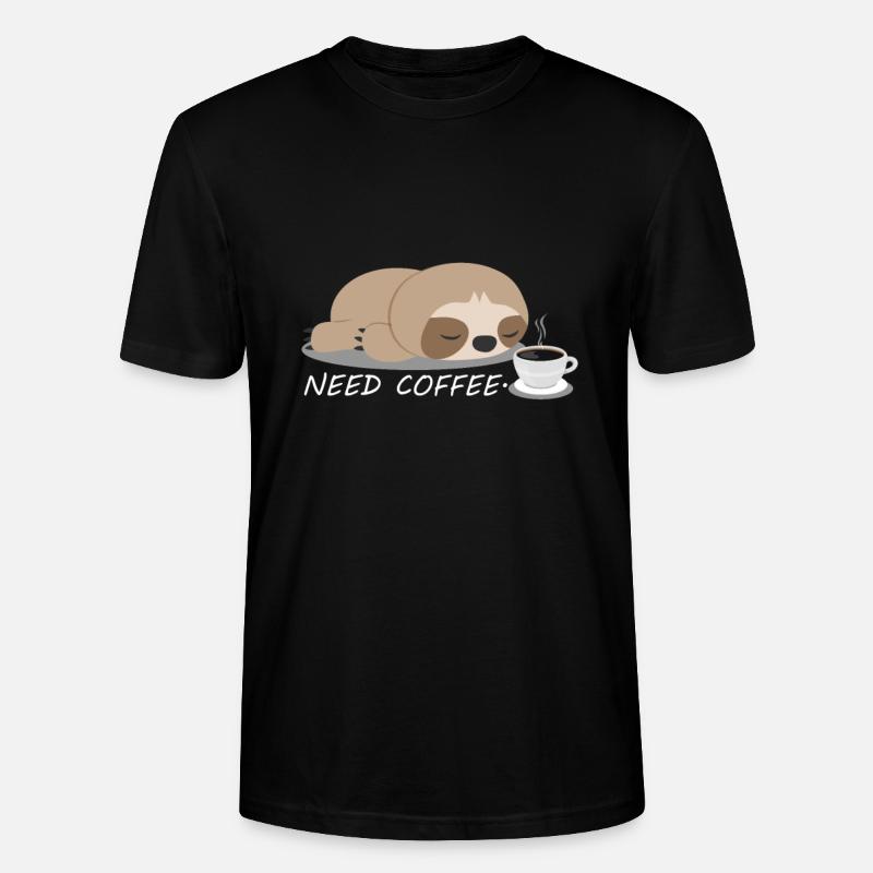 Faultier Kaffee Tier - Stanley/Stella Unisex Bio-T-Shirt CRAFTER - Schwarz