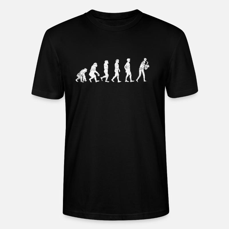 Saxophone musician evolution - Stanley/Stella CRAFTER Unisex Organic T-Shirt - black