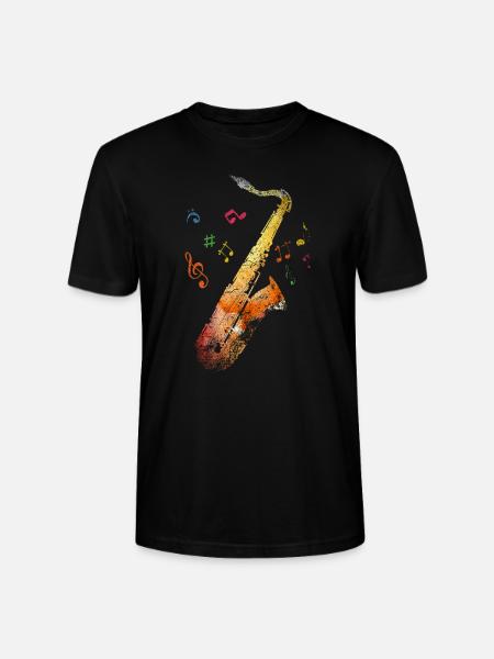 Saxophone musician music - Stanley/Stella CRAFTER Unisex Organic T-Shirt - black