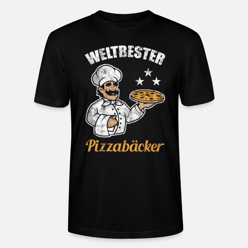 Weltbester Pizzabäcker Geschenkidee - Stanley/Stella Unisex Bio-T-Shirt CRAFTER - Schwarz