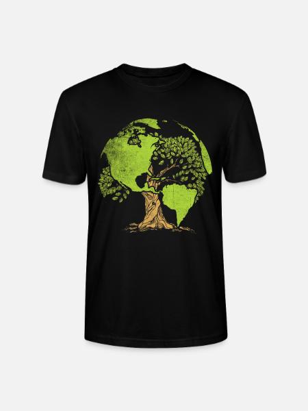 Earth Day Planet - Stanley/Stella CRAFTER Unisex Organic T-Shirt - black