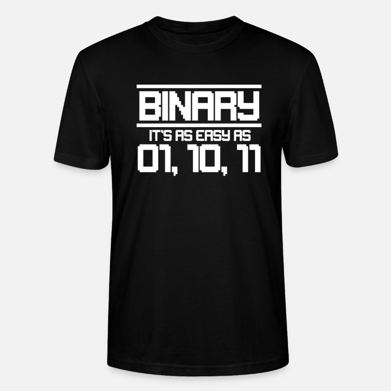 Code binaire - T-shirt bio CRAFTER Stanley Stella Unisexe - noir