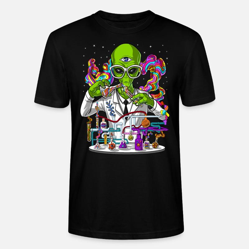 Alien Psychedelic Scientist - Stanley/Stella Unisex Bio-T-Shirt CRAFTER - Schwarz