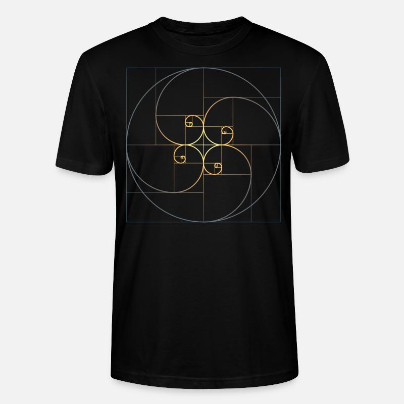 Fibonacci spirales géométrie de la section dorée Phi - T-shirt bio CRAFTER Stanley Stella Unisexe - noir