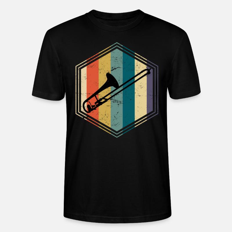 Retro Posaune - Stanley/Stella Unisex Bio-T-Shirt CRAFTER - Schwarz