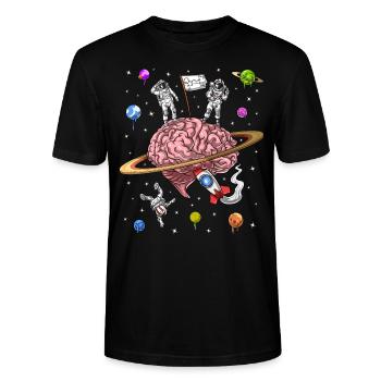 DMT Psychedelic Astronauts - Stanley/Stella CRAFTER Unisex Organic T-Shirt - black - Front - Alina (178cm) & Michal (187cm)