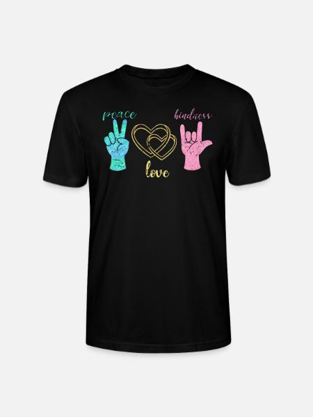 Peace love harmony - Stanley/Stella CRAFTER Unisex Organic T-Shirt - black