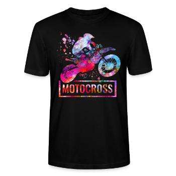 motocross - Stanley/Stella CRAFTER Unisex Organic T-Shirt - black - Front - Alina (178cm) & Michal (187cm)