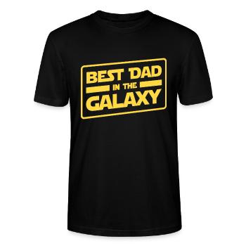 MEILLEUR PAPA DANS LE CADEAU PAPA DE GALAXY REFROIDIT LE PÈRE - T-shirt bio CRAFTER Stanley Stella Unisexe - noir - Devant - Alina (178cm) & Michal (187cm)