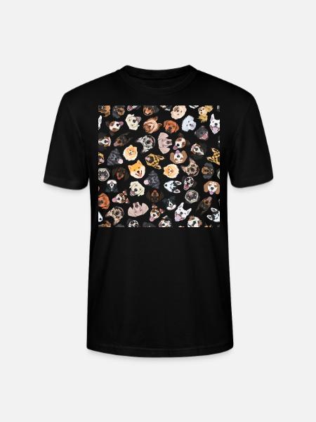 Cheerful illustration with dogs - Stanley/Stella CRAFTER Unisex Organic T-Shirt - black