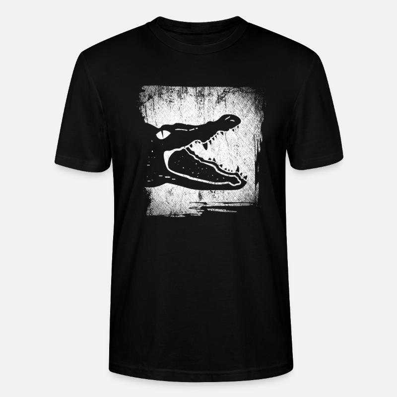 Krokodil Reptil - Stanley/Stella Unisex Bio-T-Shirt CRAFTER - Schwarz