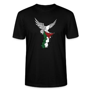 Freiheit für Palästina Palästinische Flagge Gaza - Stanley/Stella Unisex Bio-T-Shirt CRAFTER - Schwarz - Vorne - Alina (178cm) & Michal (187cm)