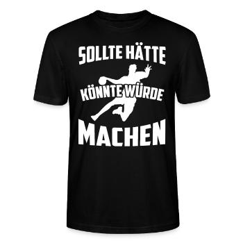Handball Trainer I Handballer Jugendtrainer - Stanley/Stella Unisex Bio-T-Shirt CRAFTER - Schwarz - Vorne - Alina (178cm) & Michal (187cm)