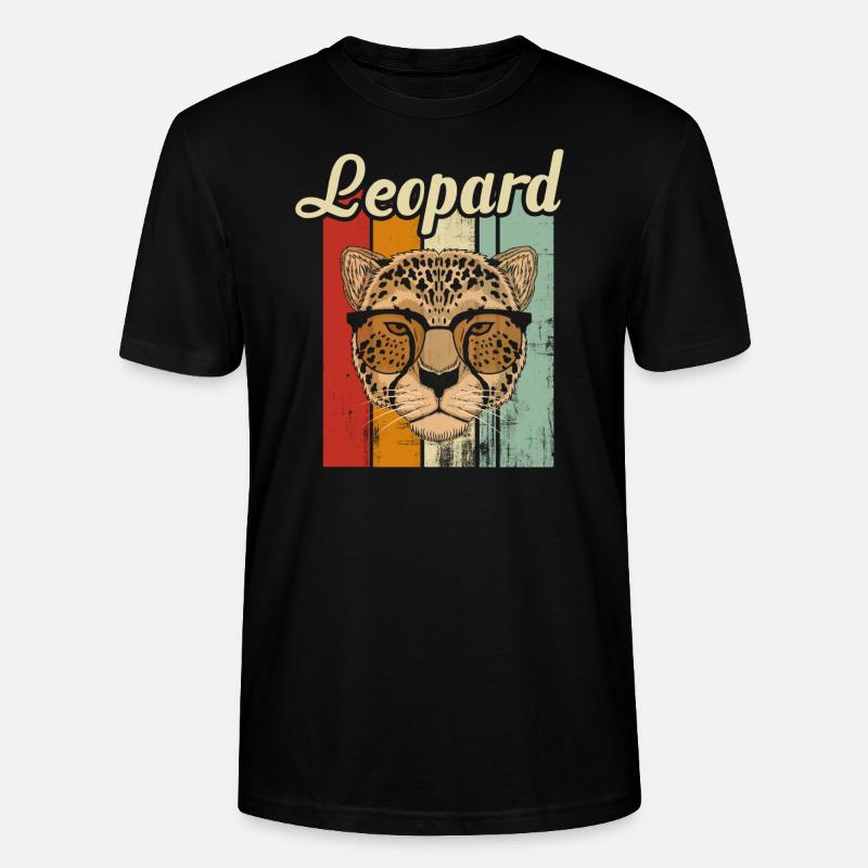 leopard - Stanley/Stella CRAFTER Unisex Organic T-Shirt - black