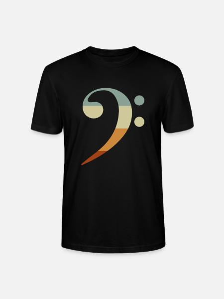 Bass clef musical notes - Stanley/Stella CRAFTER Unisex Organic T-Shirt - black