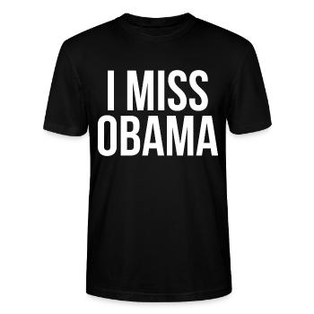 Ich vermisse Obama - Stanley/Stella Unisex Bio-T-Shirt CRAFTER - Schwarz - Vorne - Alina (178cm) & Michal (187cm)