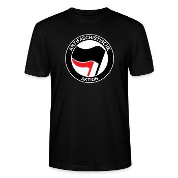 Action antifasciste Antifa Antifasciste - T-shirt bio CRAFTER Stanley Stella Unisexe - noir - Devant - Alina (178cm) & Michal (187cm)