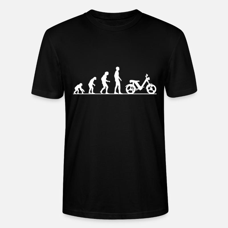Evolution Affe Mensch Zweitaktfahrer Moped Töffli - Stanley/Stella Unisex Bio-T-Shirt CRAFTER - Schwarz