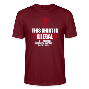 Christian - Stanley/Stella CRAFTER Unisex Organic T-Shirt - burgundy - Front - Alina (178cm) & Michal (187cm)