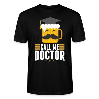 Geschenk Zur Promotion Doktortitel Doktor - Stanley/Stella Unisex Bio-T-Shirt CRAFTER - Schwarz - Vorne - Alina (178cm) & Michal (187cm)
