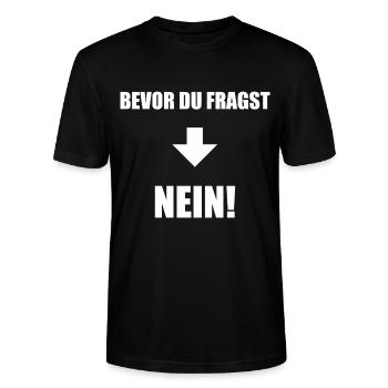 Bevor du fragst nein - Stanley/Stella Unisex Bio-T-Shirt CRAFTER - Schwarz - Vorne - Alina (178cm) & Michal (187cm)