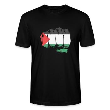 Palestine Faust Palestinian - Stanley/Stella CRAFTER Unisex Organic T-Shirt - black - Front - Alina (178cm) & Michal (187cm)