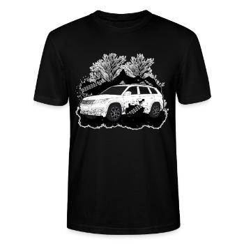 Geländewagen Off Road fahren - SUV Tour - Stanley/Stella Unisex Bio-T-Shirt CRAFTER - Schwarz - Vorne - Alina (178cm) & Michal (187cm)
