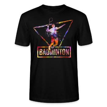 badminton - Stanley/Stella CRAFTER Unisex Organic T-Shirt - black - Front - Alina (178cm) & Michal (187cm)