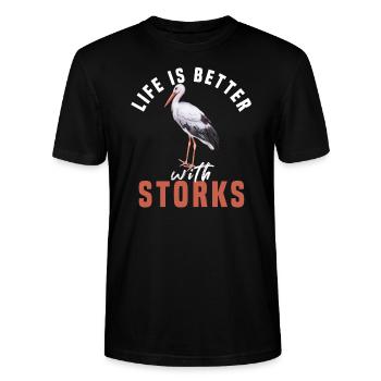 Storch - Stanley/Stella Unisex Bio-T-Shirt CRAFTER - Schwarz - Vorne - Alina (178cm) & Michal (187cm)