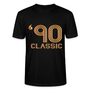90er Jahre Klassiker - Stanley/Stella Unisex Bio-T-Shirt CRAFTER - Schwarz - Vorne - Alina (178cm) & Michal (187cm)