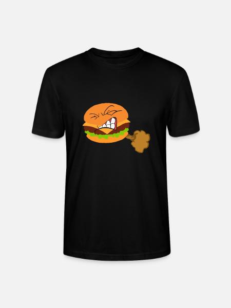 Burger fastfood farting farts flatulence gave - Stanley Stella CRAFTER unisex økologisk-T-shirt - sort