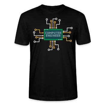 Computer engineer nerd computer science informatics - Stanley/Stella CRAFTER Unisex Organic T-Shirt - black - Front - Alina (178cm) & Michal (187cm)