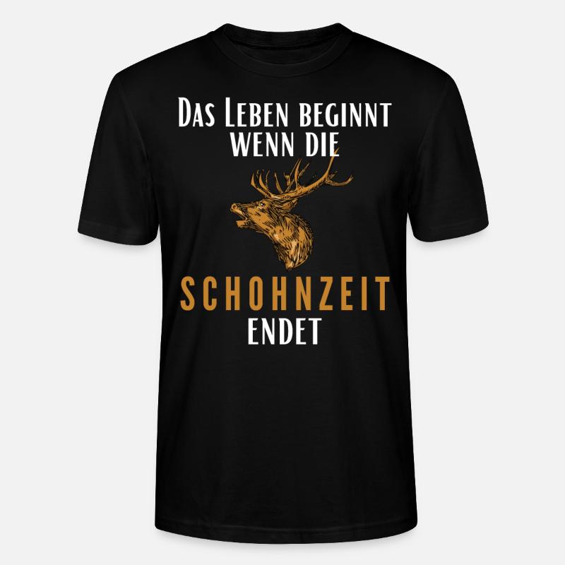 Jäger Rotwild Treibjagd Geschenk - Stanley/Stella Unisex Bio-T-Shirt CRAFTER - Schwarz