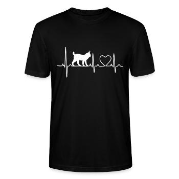 Luchs - heartbeat Herzschlag EKG Puls - Stanley/Stella Unisex Bio-T-Shirt CRAFTER - Schwarz - Vorne - Alina (178cm) & Michal (187cm)